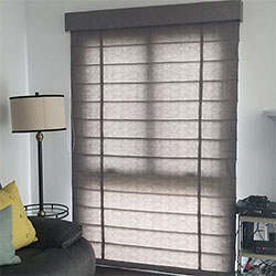 Premium Roman Shades - Continuous Cord Loop, Outside Mount, Light Filtering Liner, Wider than 48" with Vertical Seams
